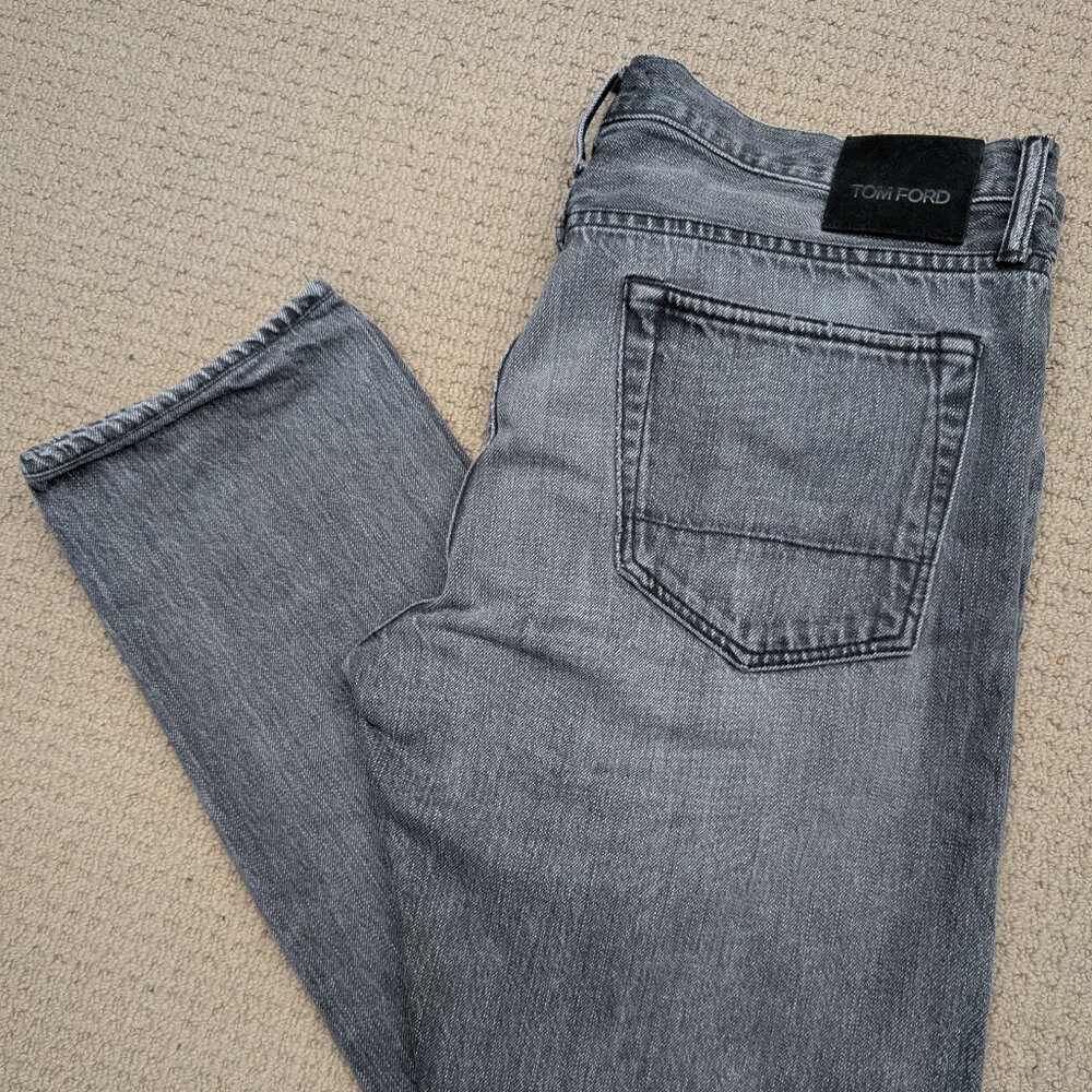 Tom Ford Slim Grey Selvedge Jeans